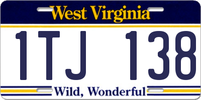 WV license plate 1TJ138