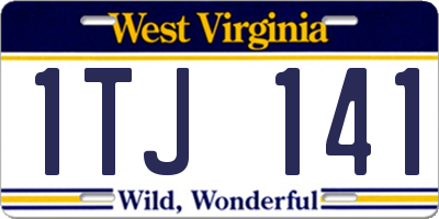WV license plate 1TJ141
