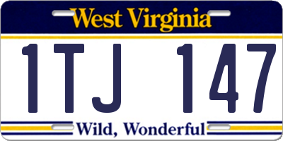 WV license plate 1TJ147