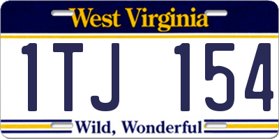 WV license plate 1TJ154