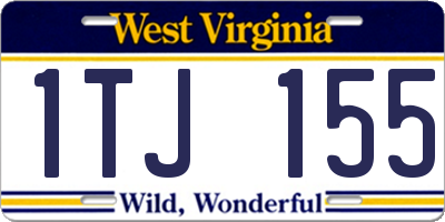 WV license plate 1TJ155
