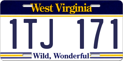 WV license plate 1TJ171