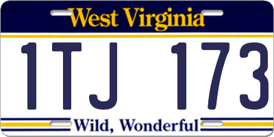 WV license plate 1TJ173