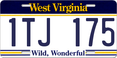 WV license plate 1TJ175