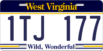WV license plate 1TJ177