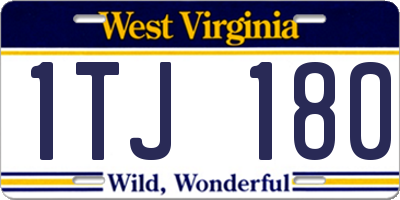 WV license plate 1TJ180