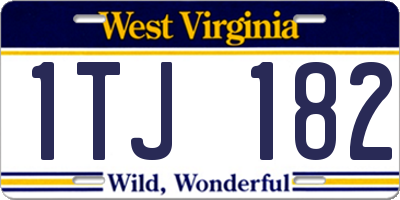 WV license plate 1TJ182