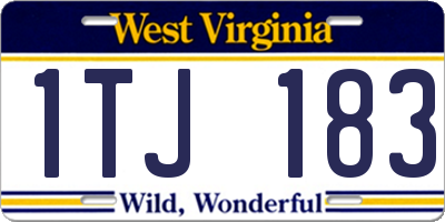 WV license plate 1TJ183