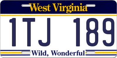 WV license plate 1TJ189