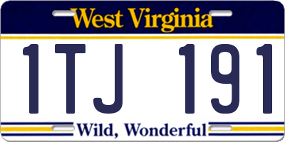 WV license plate 1TJ191