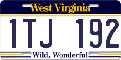 WV license plate 1TJ192