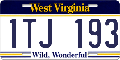 WV license plate 1TJ193