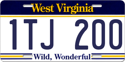 WV license plate 1TJ200
