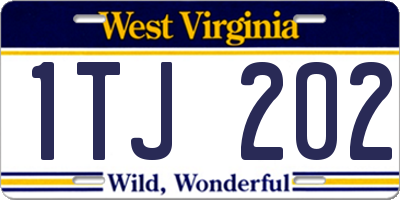WV license plate 1TJ202