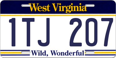 WV license plate 1TJ207