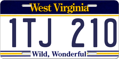 WV license plate 1TJ210