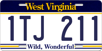 WV license plate 1TJ211