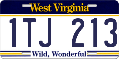 WV license plate 1TJ213