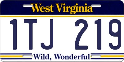WV license plate 1TJ219