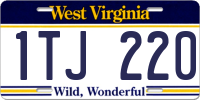 WV license plate 1TJ220