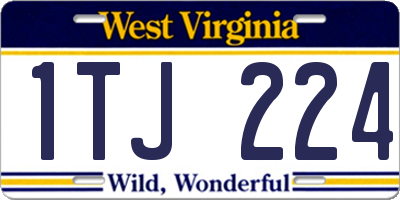 WV license plate 1TJ224