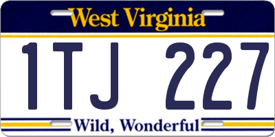 WV license plate 1TJ227