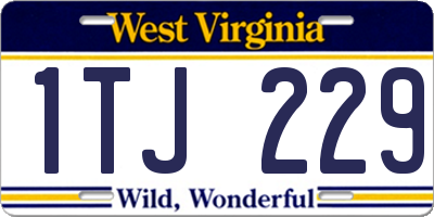 WV license plate 1TJ229