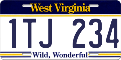 WV license plate 1TJ234