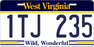 WV license plate 1TJ235