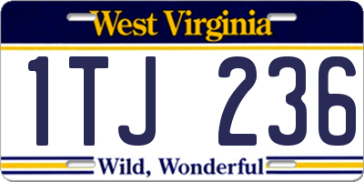 WV license plate 1TJ236