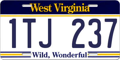 WV license plate 1TJ237