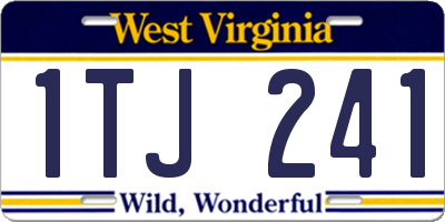 WV license plate 1TJ241