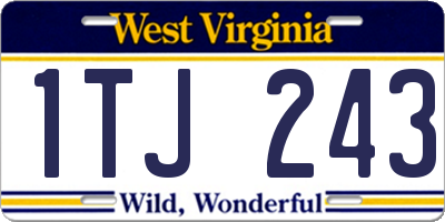 WV license plate 1TJ243