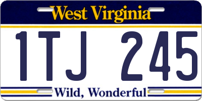 WV license plate 1TJ245