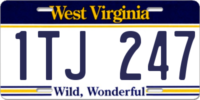 WV license plate 1TJ247