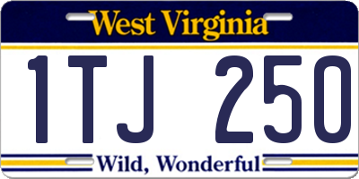 WV license plate 1TJ250