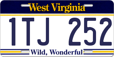 WV license plate 1TJ252