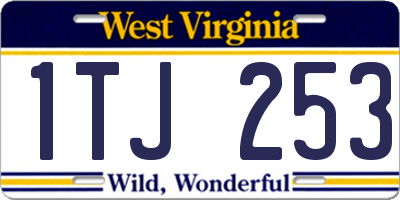 WV license plate 1TJ253