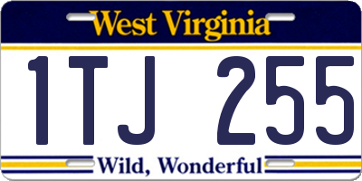 WV license plate 1TJ255