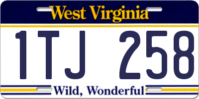 WV license plate 1TJ258