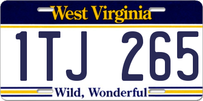 WV license plate 1TJ265