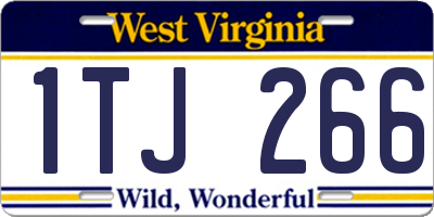 WV license plate 1TJ266