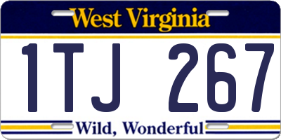 WV license plate 1TJ267