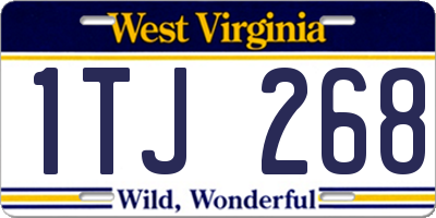 WV license plate 1TJ268