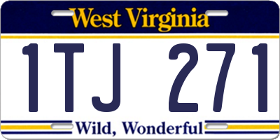 WV license plate 1TJ271