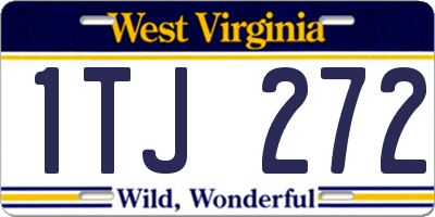 WV license plate 1TJ272