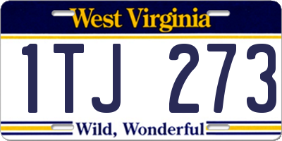 WV license plate 1TJ273
