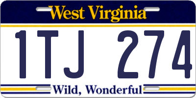 WV license plate 1TJ274