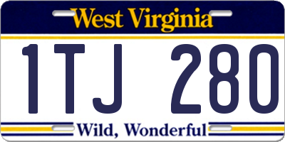 WV license plate 1TJ280