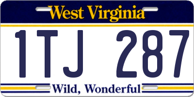 WV license plate 1TJ287